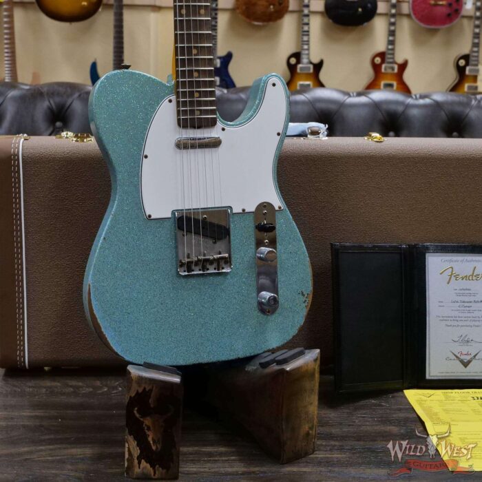 Fender Custom Shop 2021 Summer Event Limited Edition 1961 Telecaster Relic Hand-Wound Pickups Daphne Blue Sparkle - Image 8