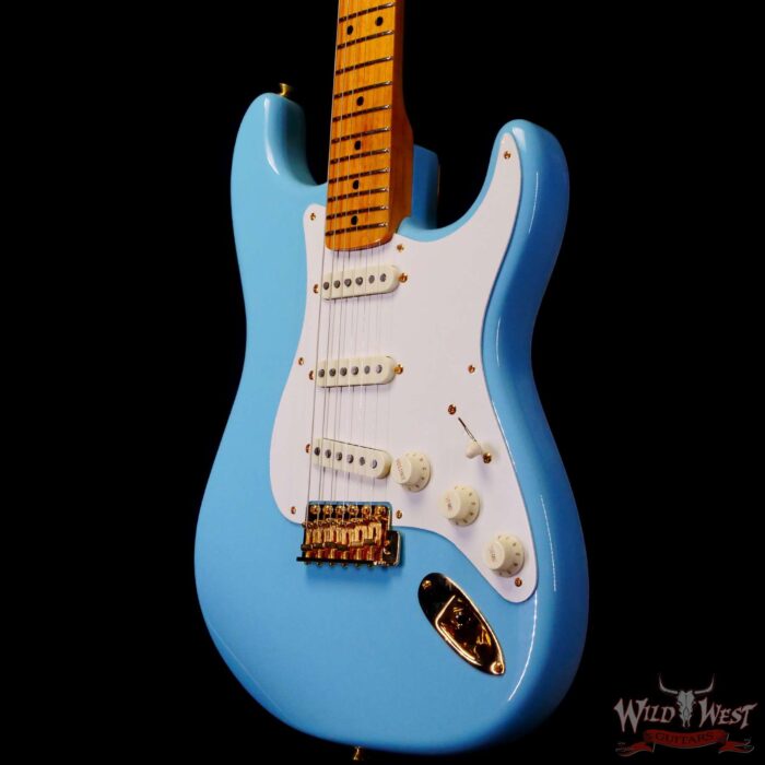Fender Custom Shop 1959 Stratocaster Birdseye Maple Neck NOS Daphne Blue with Gold Hardware - Image 2