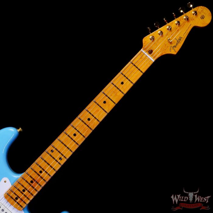 Fender Custom Shop 1959 Stratocaster Birdseye Maple Neck NOS Daphne Blue with Gold Hardware - Image 4