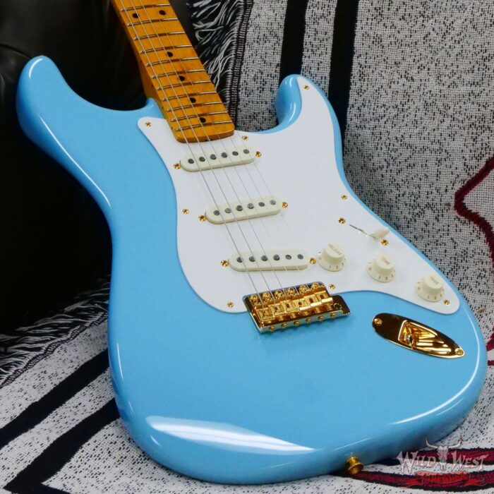 Fender Custom Shop 1959 Stratocaster Birdseye Maple Neck NOS Daphne Blue with Gold Hardware - Image 8