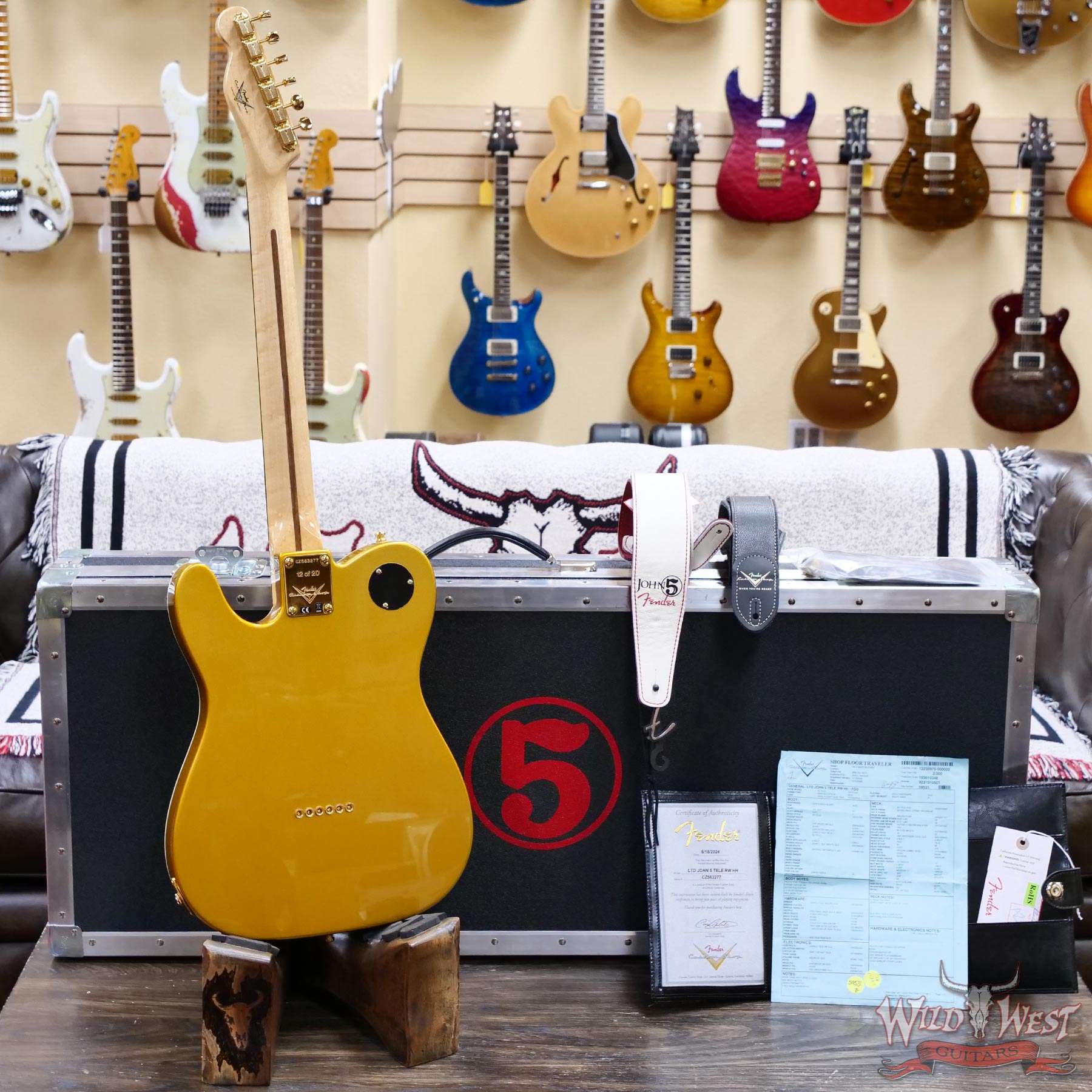 fendercs-cz563377-d5__wwg.jpg Fender Custom Shop Wild West Guitars Exclusive John 5 “Goldie” Telecaster HH NOS Frost Gold # 12 of 20 - Image 10