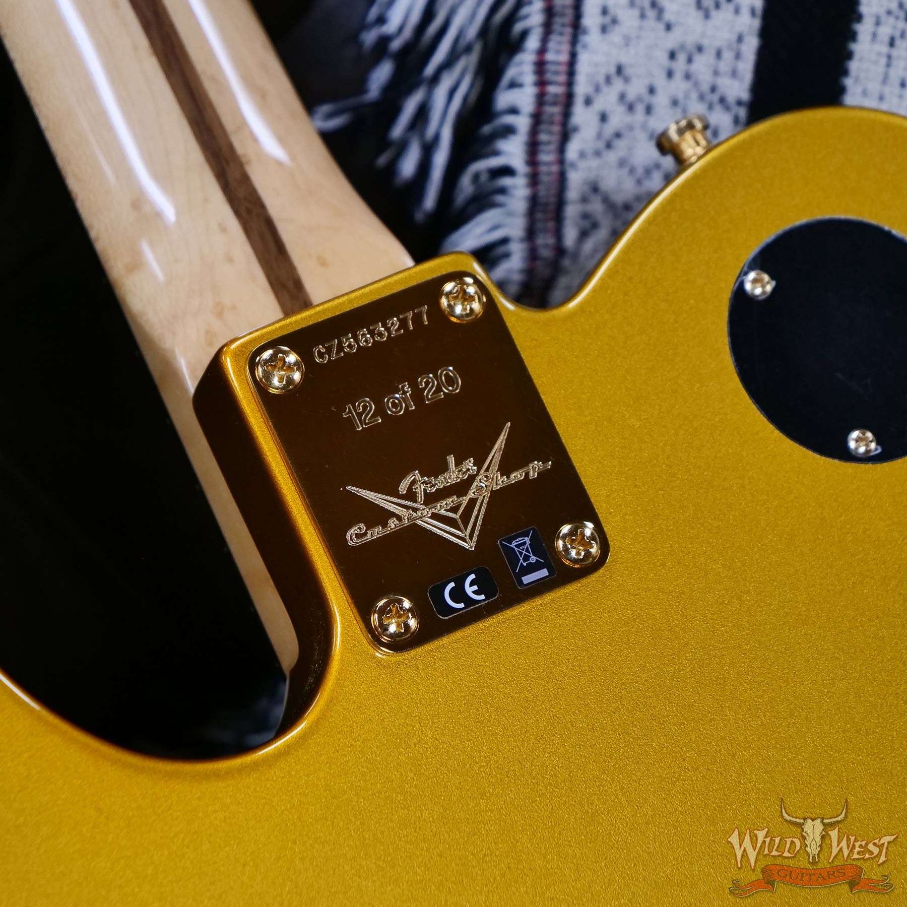 fendercs-cz563377-d8__wwg.jpg Fender Custom Shop Wild West Guitars Exclusive John 5 “Goldie” Telecaster HH NOS Frost Gold # 12 of 20 - Image 13