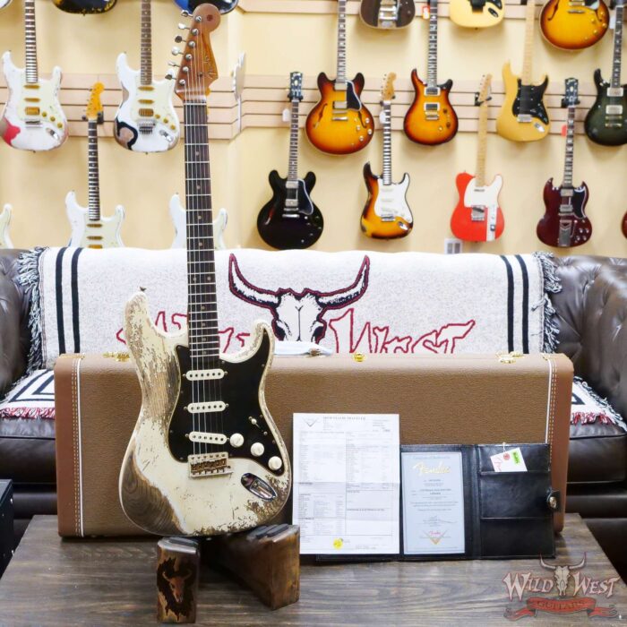 Fender Custom Shop Limited Edition Poblano Stratocaster Hand-Wound Pickups Super Heavy Relic Aged Olympic White - Image 6