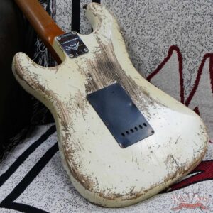 Fender Custom Shop Limited Edition Poblano Stratocaster Hand-Wound Pickups Super Heavy Relic Aged Olympic White - Image 12