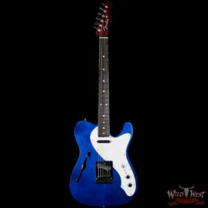 Fender Custom Shop 50’s Telecaster Thinline Rosewood Neck Ebony Fingerboard NOS Sapphire Blue Transparent - Image 3