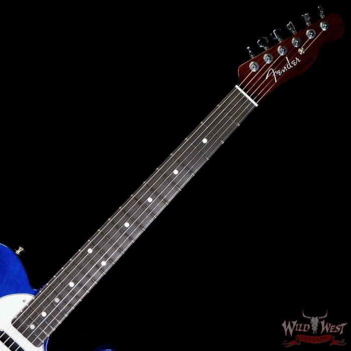 Fender Custom Shop 50’s Telecaster Thinline Rosewood Neck Ebony Fingerboard NOS Sapphire Blue Transparent - Image 4