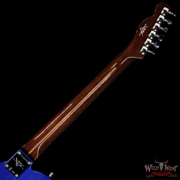 Fender Custom Shop 50’s Telecaster Thinline Rosewood Neck Ebony Fingerboard NOS Sapphire Blue Transparent - Image 5