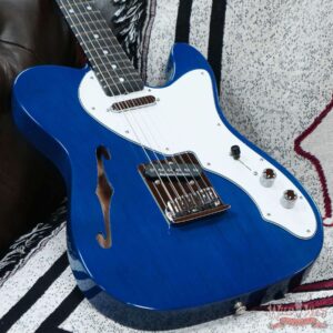 Fender Custom Shop 50’s Telecaster Thinline Rosewood Neck Ebony Fingerboard NOS Sapphire Blue Transparent - Image 8