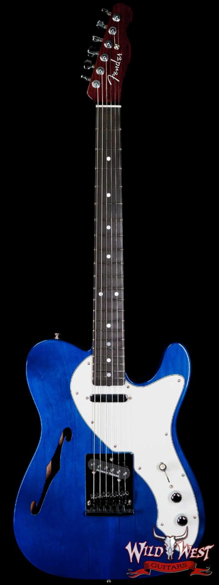 Fender Custom Shop 50’s Telecaster Thinline Rosewood Neck Ebony Fingerboard NOS Sapphire Blue Transparent - Image 1