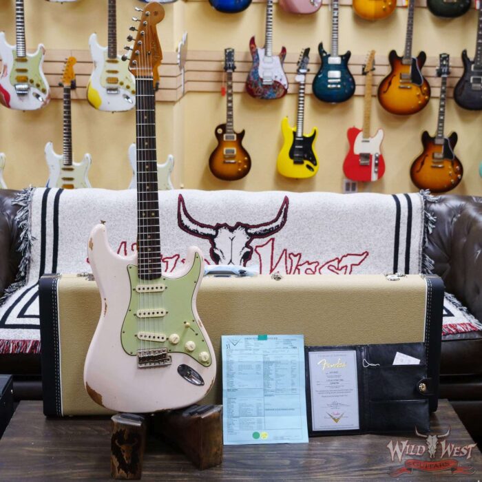 Fender Custom Shop Limited Edition 1963 63’ Stratocaster Roasted Quartersawn Maple Neck Relic Super Faded Aged Shell Pink - Image 6