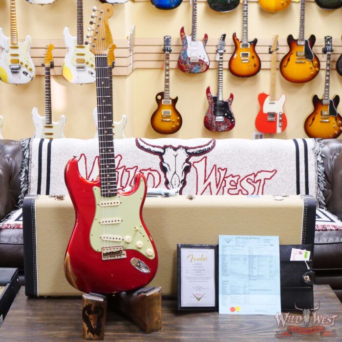 Fender Custom Shop 1963 Stratocaster Hand-Wound Pickups Roasted Maple Neck Relic Aged Candy Apple Red - Image 6