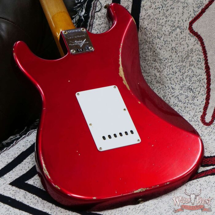 Fender Custom Shop 1963 Stratocaster Hand-Wound Pickups Roasted Maple Neck Relic Aged Candy Apple Red - Image 12
