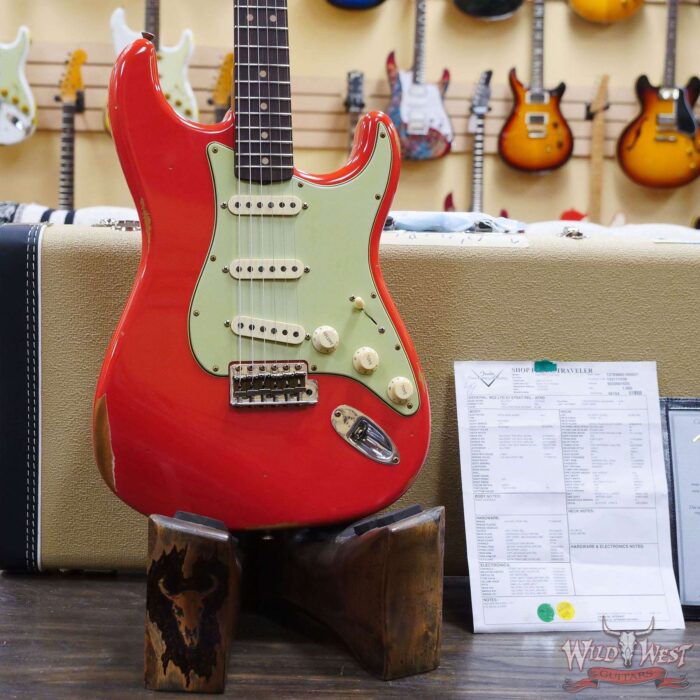 Fender Custom Shop 1963 Stratocaster Hand-Wound Pickups Roasted Maple Neck Relic Aged Fiesta Red - Image 8
