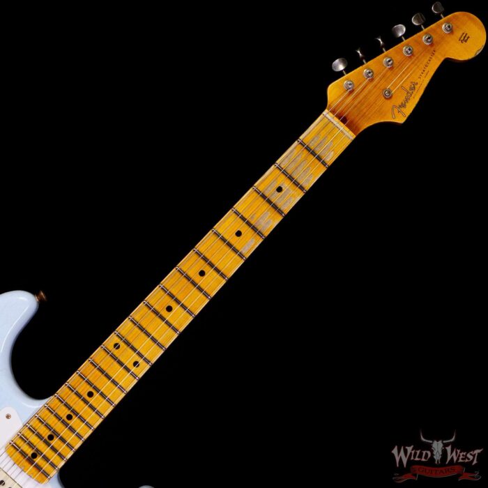 Fender Custom Shop 1956 Ash Stratocaster Hand-Wound Pickups Relic Faded Sonic Blue - Image 4