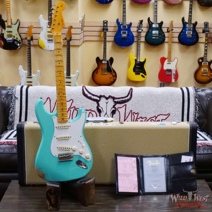 Fender Custom Shop 1956 Stratocaster Hand-Wound Pickups Relic Faded Sea Foam Green - Image 6