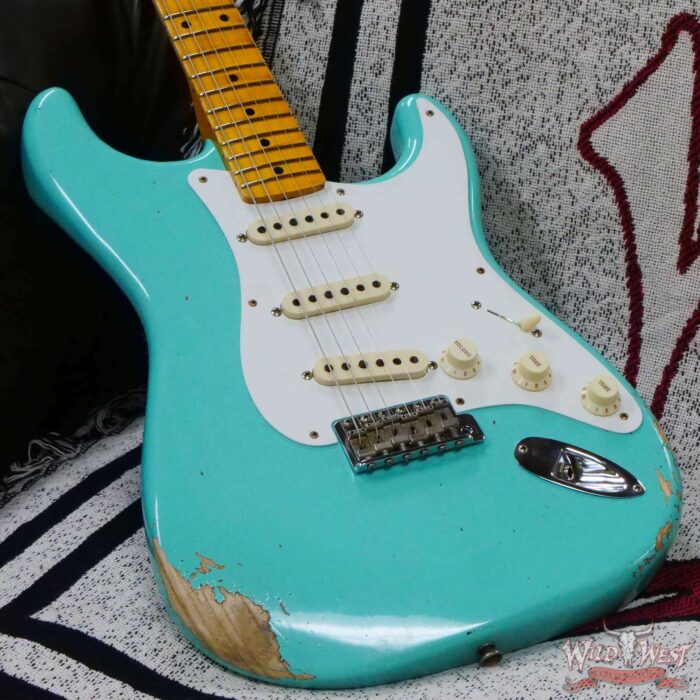 Fender Custom Shop 1956 Stratocaster Hand-Wound Pickups Relic Faded Sea Foam Green - Image 8