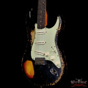 Fender Custom Shop 1959 Stratocaster Dark AAA Rosewood Board Super Heavy Relic Black over 3 Tone Sunburst 7.35 LBS - Image 2
