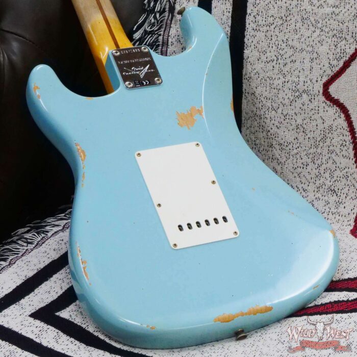Fender Custom Shop 1957 Stratocaster Hand-Wound Pickups Maple Neck Relic Faded Aged Daphne Blue - Image 12