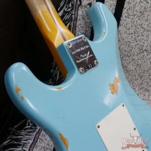 Fender Custom Shop 1957 Stratocaster Hand-Wound Pickups Maple Neck Relic Faded Aged Daphne Blue - Image 13