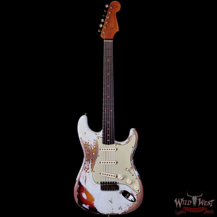 Fender Custom Shop Limited Edition 1959 Stratocaster Super Heavy Relic Sonic Blue over 3 Tone Sunburst 7.90 LBS - Image 3