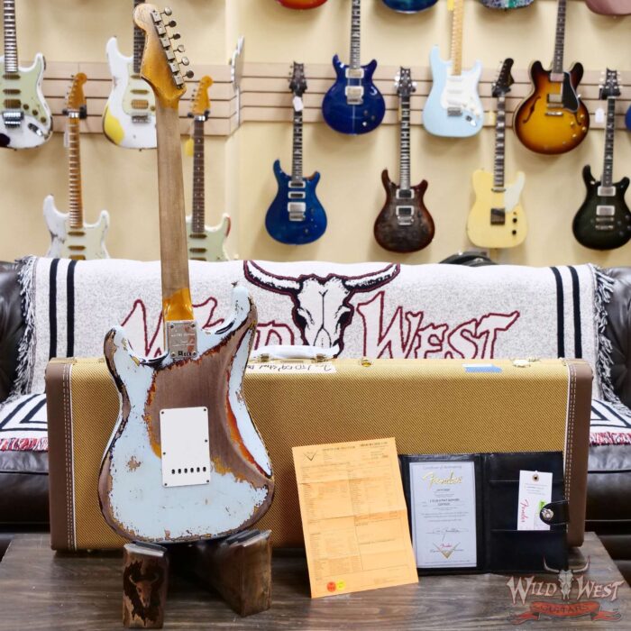 Fender Custom Shop Limited Edition 1959 Stratocaster Super Heavy Relic Sonic Blue over 3 Tone Sunburst 7.90 LBS - Image 10