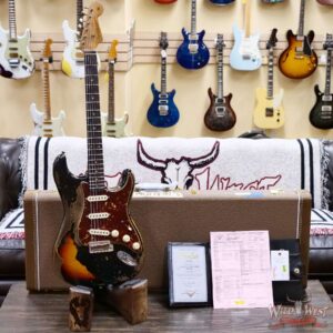 Fender Custom Shop LTD Roasted 1961 Stratocaster Super Heavy Relic Black over 3 Tone Sunburst 7.70 LBS - Image 6