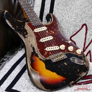 Fender Custom Shop LTD Roasted 1961 Stratocaster Super Heavy Relic Black over 3 Tone Sunburst 7.70 LBS - Image 8