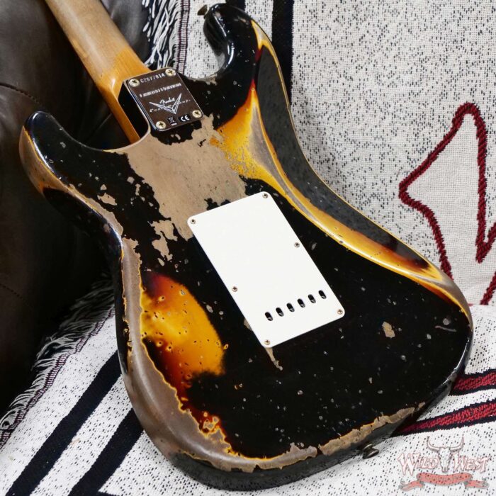 Fender Custom Shop LTD Roasted 1961 Stratocaster Super Heavy Relic Black over 3 Tone Sunburst 7.70 LBS - Image 12
