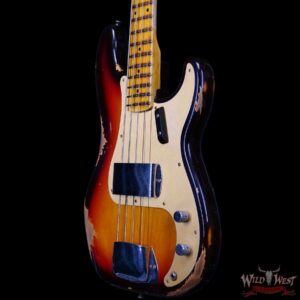 Fender Custom Shop Limited Edition 1958 P-Jazz Bass Precision Bass Body with Jazz Bass Neck Heavy Relic 3 Tone Sunburst 8.50 lbs - Image 2