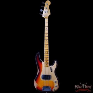 Fender Custom Shop Limited Edition 1958 P-Jazz Bass Precision Bass Body with Jazz Bass Neck Heavy Relic 3 Tone Sunburst 8.50 lbs - Image 3
