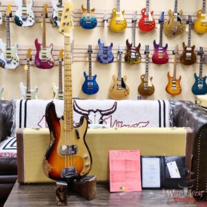 Fender Custom Shop Limited Edition 1958 P-Jazz Bass Precision Bass Body with Jazz Bass Neck Heavy Relic 3 Tone Sunburst 8.50 lbs - Image 6