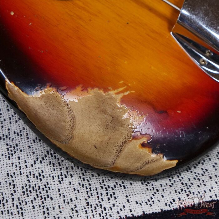 Fender Custom Shop Limited Edition 1958 P-Jazz Bass Precision Bass Body with Jazz Bass Neck Heavy Relic 3 Tone Sunburst 8.50 lbs - Image 9