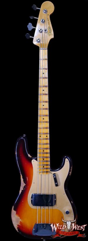 Fender Custom Shop Limited Edition 1958 P-Jazz Bass Precision Bass Body with Jazz Bass Neck Heavy Relic 3 Tone Sunburst 8.50 lbs