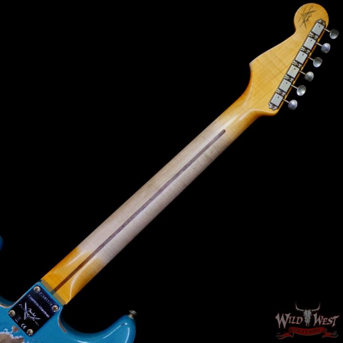Fender Custom Shop Limited Edition 1958 Stratocaster AA Flame Maple Neck Heavy Relic Super Faded Aged Taos Turquoise 7.75 lbs - Image 5