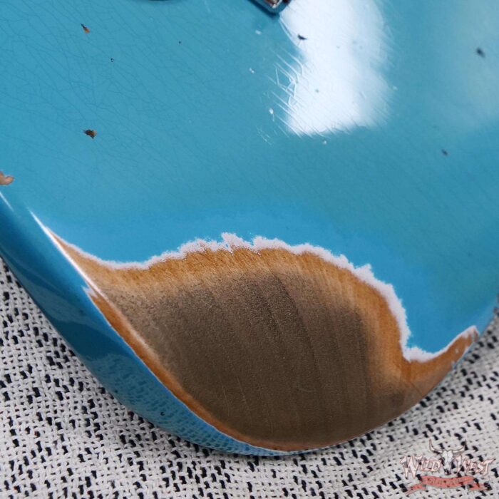Fender Custom Shop Limited Edition 1958 Stratocaster AA Flame Maple Neck Heavy Relic Super Faded Aged Taos Turquoise 7.75 lbs - Image 10