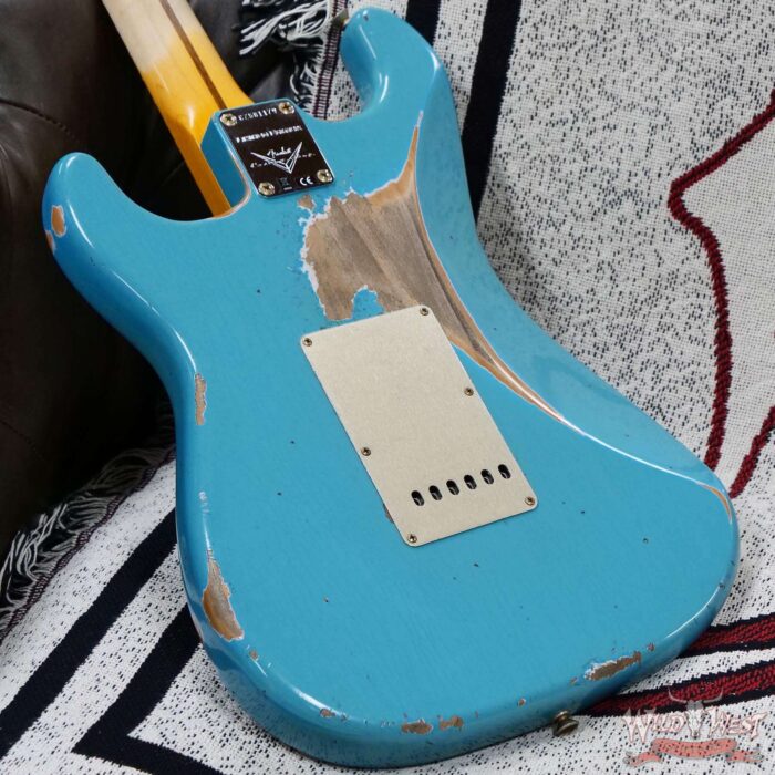 Fender Custom Shop Limited Edition 1958 Stratocaster AA Flame Maple Neck Heavy Relic Super Faded Aged Taos Turquoise 7.75 lbs - Image 13