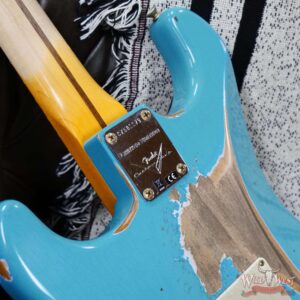 Fender Custom Shop Limited Edition 1958 Stratocaster AA Flame Maple Neck Heavy Relic Super Faded Aged Taos Turquoise 7.75 lbs - Image 14