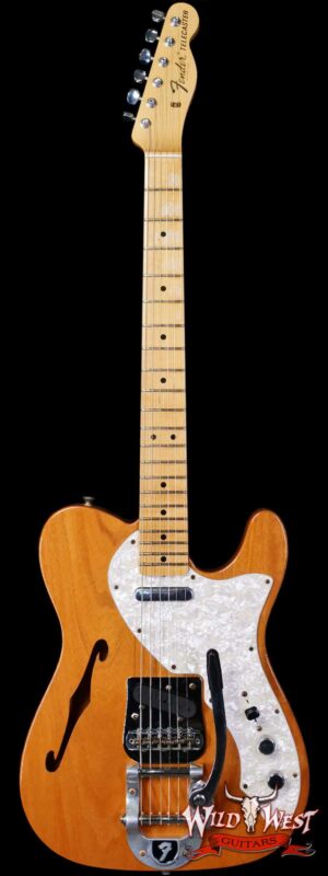 Fender Custom Shop 1968 Thinline Telecaster with Bigsby 1-Piece Kalamazoo Mahogany Body Journeyman Relic Aged Natural 6.95 lbs