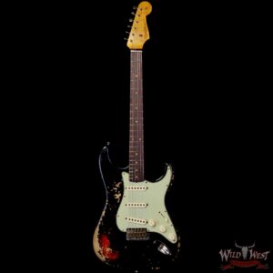 Fender Custom Shop 1960 Stratocaster Heavy Relic Aged Black over 3 Tone Sunburst 7.65 lbs - Image 3