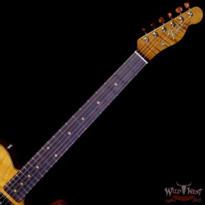 Fender Custom Shop Artisan Dual P90 Thinline Telecaster 1-Piece Kalamazoo Mahogany Body AAAA Maple Burl Top NOS Aged Natural 7.55 lbs - Image 4