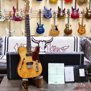 Fender Custom Shop Artisan Dual P90 Thinline Telecaster 1-Piece Kalamazoo Mahogany Body AAAA Maple Burl Top NOS Aged Natural 7.55 lbs - Image 6