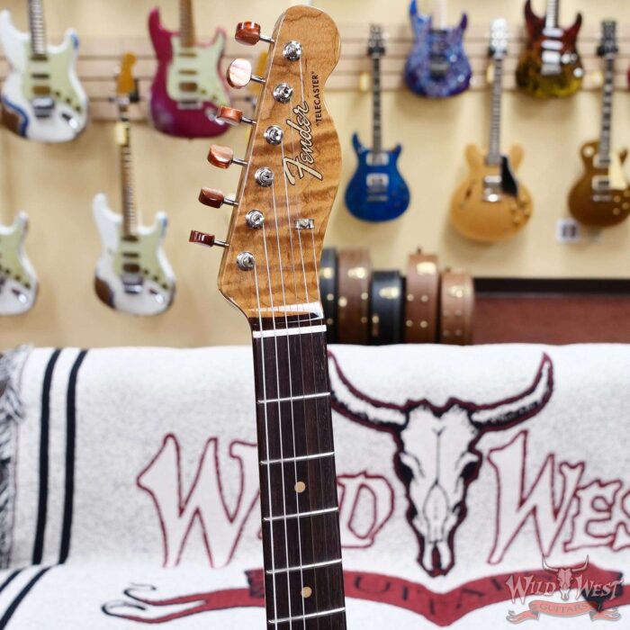 Fender Custom Shop Artisan Dual P90 Thinline Telecaster 1-Piece Kalamazoo Mahogany Body AAAA Maple Burl Top NOS Aged Natural 7.55 lbs - Image 7