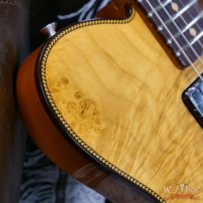 Fender Custom Shop Artisan Dual P90 Thinline Telecaster 1-Piece Kalamazoo Mahogany Body AAAA Maple Burl Top NOS Aged Natural 7.55 lbs - Image 9