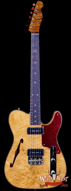 Fender Custom Shop Artisan Dual P90 Thinline Telecaster 1-Piece Kalamazoo Mahogany Body AAAA Maple Burl Top NOS Aged Natural 7.55 lbs