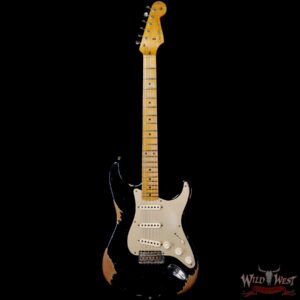 Fender Custom Shop Limited Edition 1958 Stratocaster AA Flame Maple Neck Heavy Relic Aged Black 7.75 lbs - Image 3