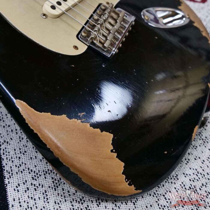 Fender Custom Shop Limited Edition 1958 Stratocaster AA Flame Maple Neck Heavy Relic Aged Black 7.75 lbs - Image 10