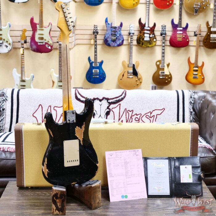 Fender Custom Shop Limited Edition 1958 Stratocaster AA Flame Maple Neck Heavy Relic Aged Black 7.75 lbs - Image 11