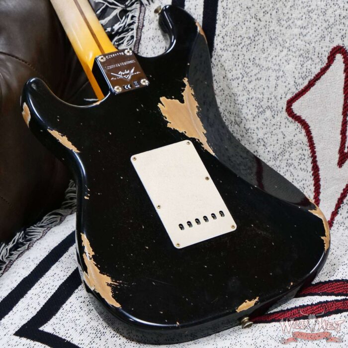 Fender Custom Shop Limited Edition 1958 Stratocaster AA Flame Maple Neck Heavy Relic Aged Black 7.75 lbs - Image 13