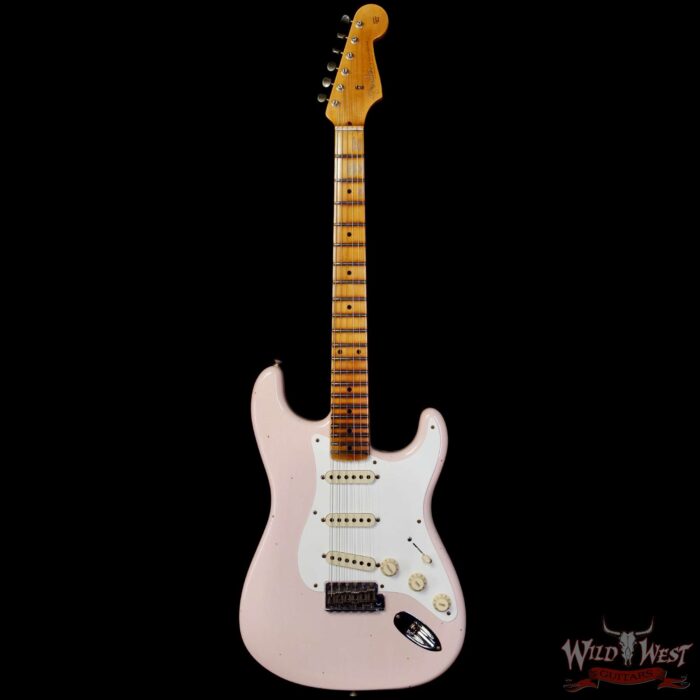 Fender Custom Shop Limited Edition Alder 1956 Stratocaster Hand-Wound Tomatillo Pickups Journeyman Relic Super Faded Aged Shell Pink 7.55 lbs - Image 3