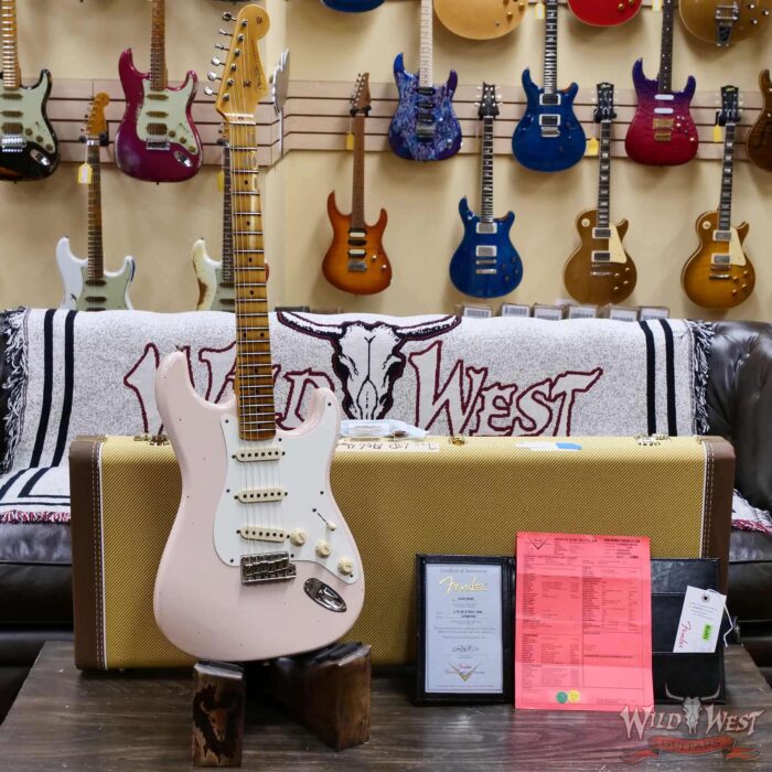 Fender Custom Shop Limited Edition Alder 1956 Stratocaster Hand-Wound Tomatillo Pickups Journeyman Relic Super Faded Aged Shell Pink 7.55 lbs - Image 6